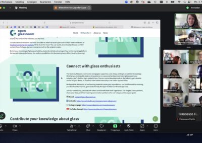 Screenshot 1 of members discussing the progress and future plans at the Open GLASSroom's 10th Consortium Meeting held online.