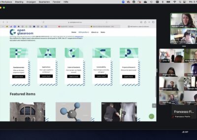 Screenshot 2 of members discussing the progress and future plans at the Open GLASSroom's 10th Consortium Meeting held online.